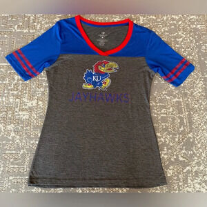Kansas Jayhawks Colosseum Women's Short Sleeve T-Shirt Size Medium Color Grey